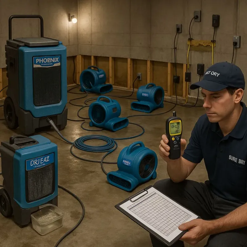 Structural Drying and Dehumidification process in Ruckersville, VA
